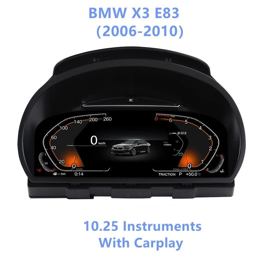 For BMW X3 E83 2006‑2010 Digital Instrument Cluster 10.25″ LCD Dashboard with CarPlay