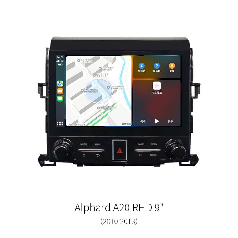 9″ Android Car Stereo For Toyota Alphard A20 RHD 2010‑2013 8‑Core 1920*720 GPS CarPlay Radio Multimedia Player
