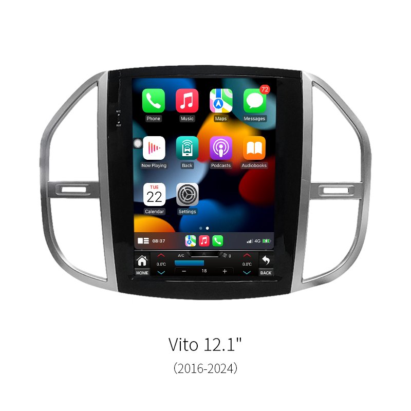 12.1″ Vertical Android Screen For Mercedes Vito W447 2016‑2024 Wireless CarPlay Upgrade