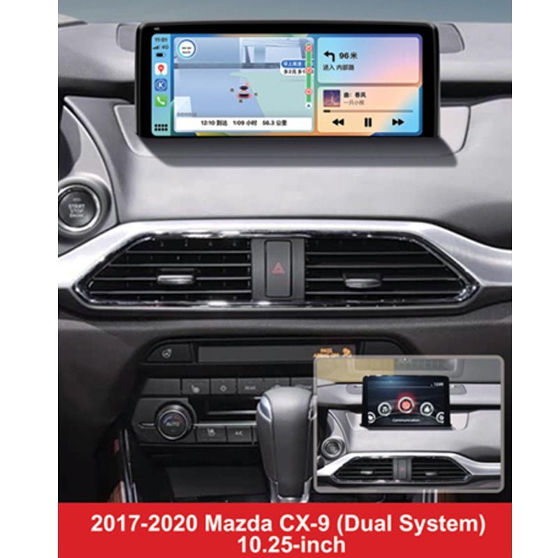 For Mazda CX‑9 2017‑2020 10.25″ Dual‑System Android Car Stereo
