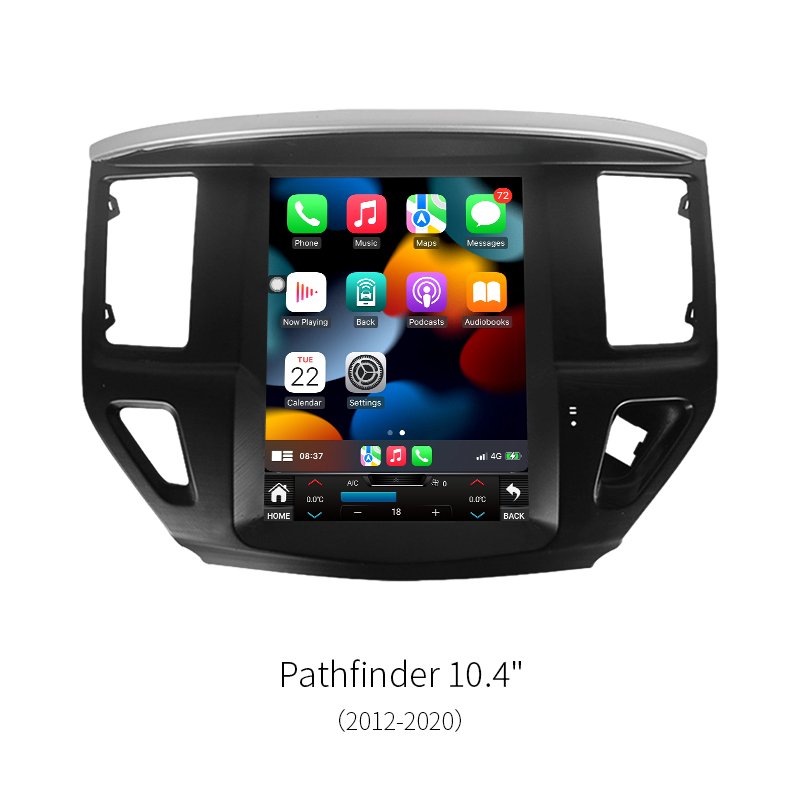 10.4″ Tesla Style Vertical Android Car Stereo For Nissan Pathfinder 2012‑2020 8‑Core 1920*720 GPS CarPlay Radio Player