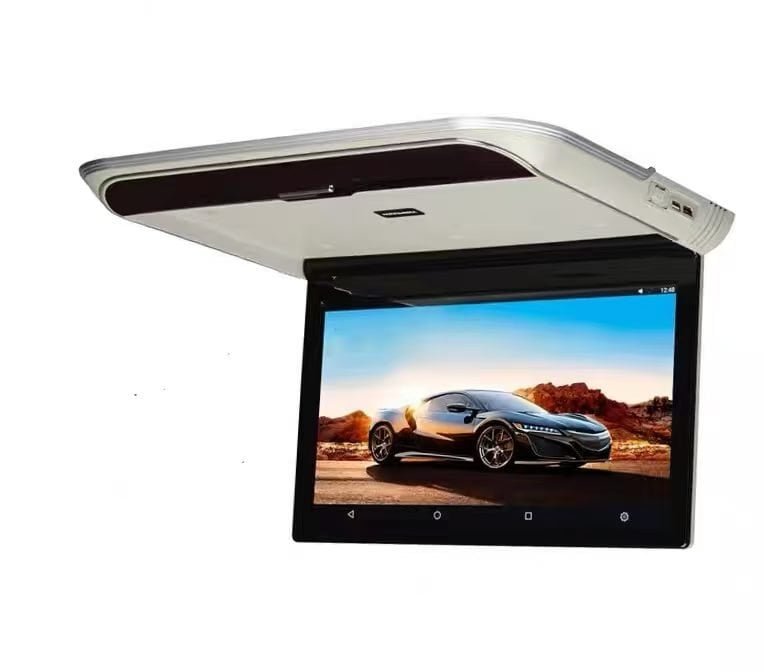 Universal Car Ceiling Mount TV 13.3 14 15.6 Inch Android MP5 Overhead Flip Down Monitor Touch Screen Electric Manual
