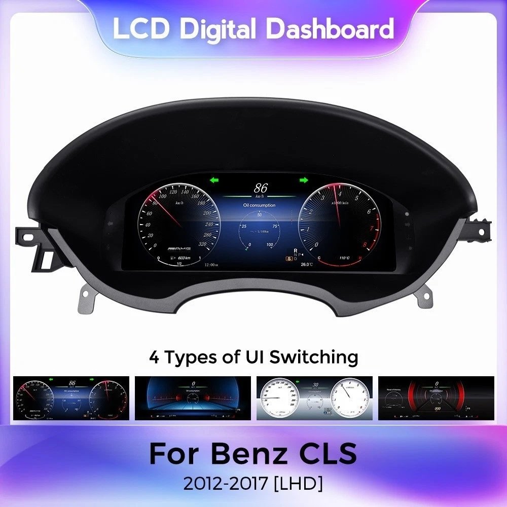 For Mercedes‑Benz CLS C218 X218 12.3″ Digital Instrument Cluster 2012‑2017