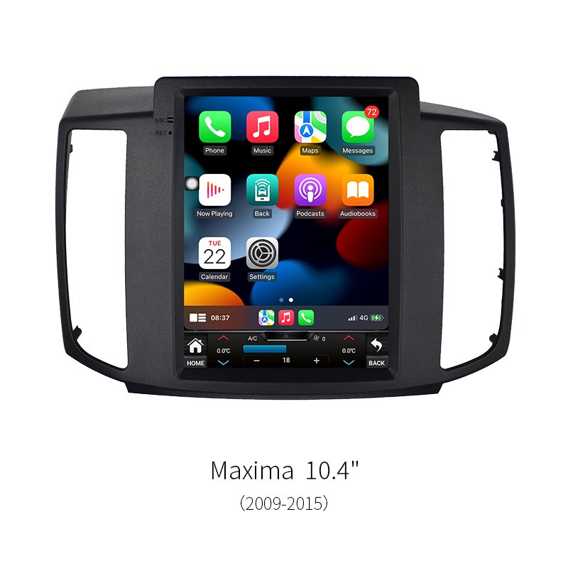10.4″ Tesla Style Vertical Android Car Stereo For Nissan Maxima 2009‑2015 8‑Core 1920*720 GPS CarPlay Radio Player