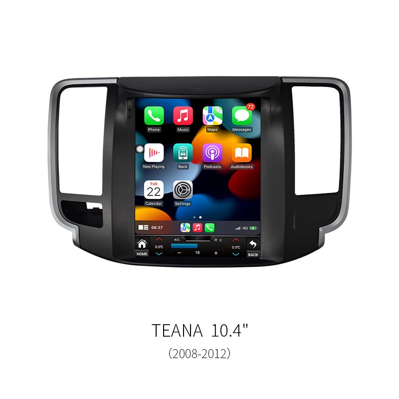 10.4″ Tesla Style Vertical Android Car Stereo For Nissan Teana 2008‑2012 8‑Core 1920*720 GPS CarPlay Radio Player