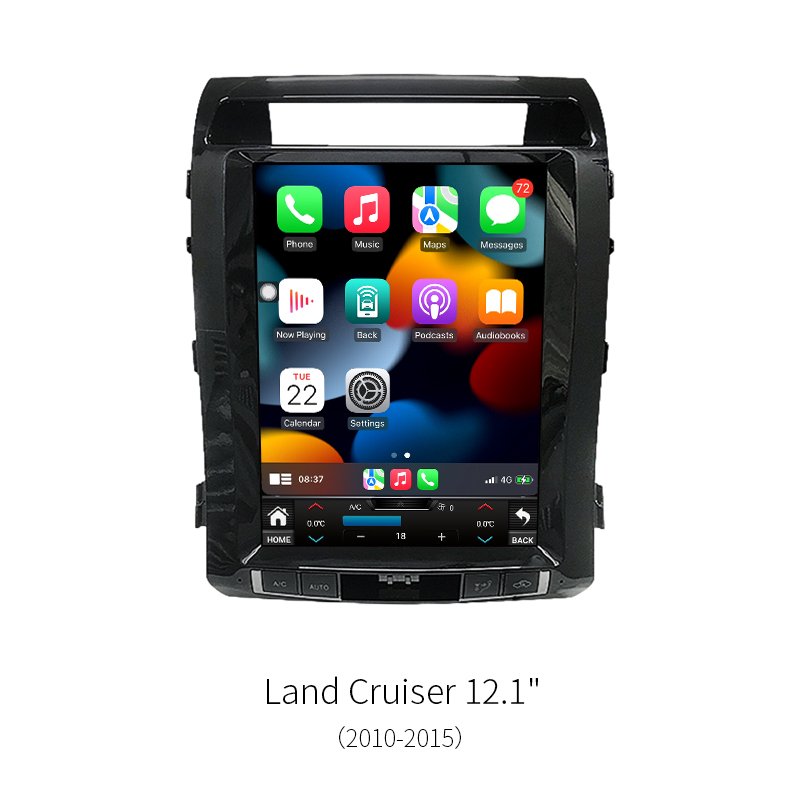 12.1″ Vertical Screen Android Car Stereo For Toyota Land Cruiser 2010‑2015 8‑Core 1920*720 GPS CarPlay Radio Multimedia Player