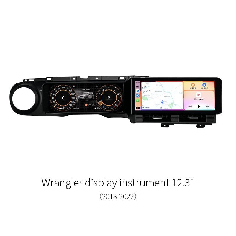For Jeep Wrangler 2018‑2022 12.3 Inch Digital Instrument Cluster Android Display GPS Navigation Head Unit