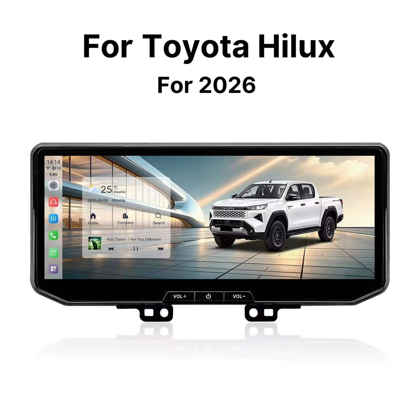 Android Car Radio Head Unit for Toyota Hilux 2026, 12.3 Inch Touch Screen Car Stereo with Wireless CarPlay Android Auto, Plug and Play Replacement