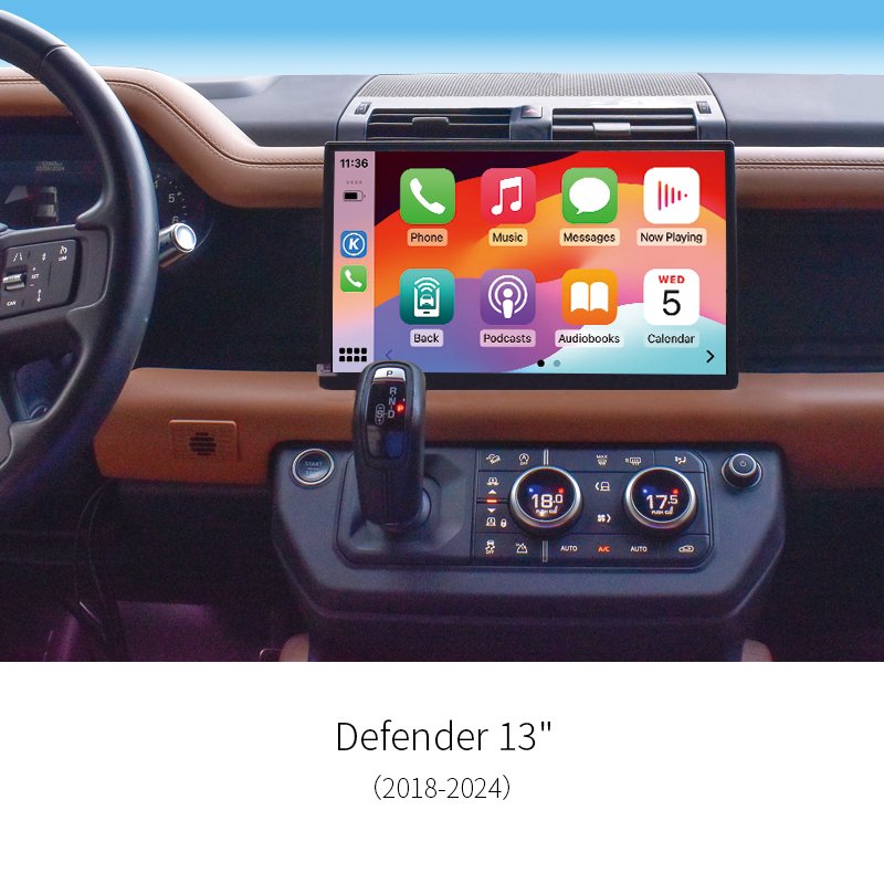 Android Car Head Unit 13″ Wireless CarPlay Android Auto Stereo Radio for Land Rover Defender 2018‑2024