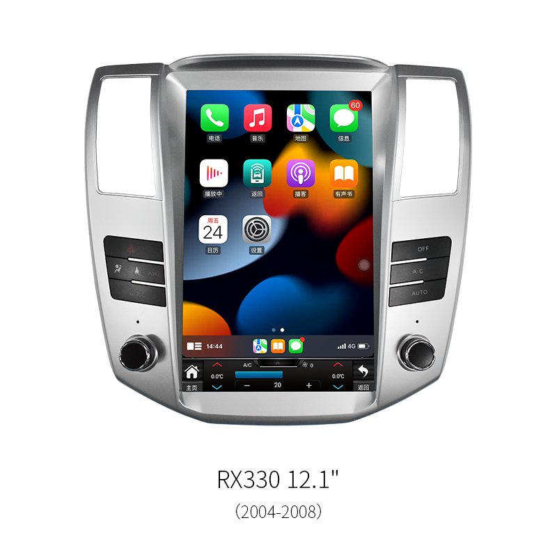 12.1" 8‑Core Vertical Android Car Head Unit for Lexus RX330 2004‑2008 1920*720 HD Touch Screen Infotainment Stereo Upgrade
