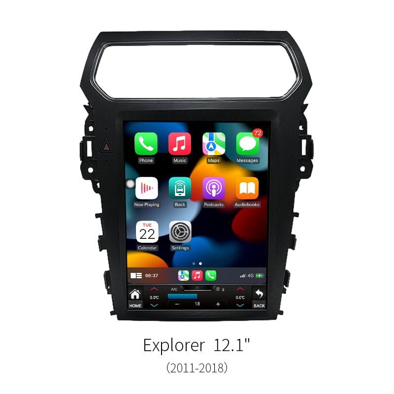 12.1″ Vertical Screen Android Car Stereo For Ford Explorer 2011‑2018 8‑Core 1920*720 GPS CarPlay Radio Multimedia Player