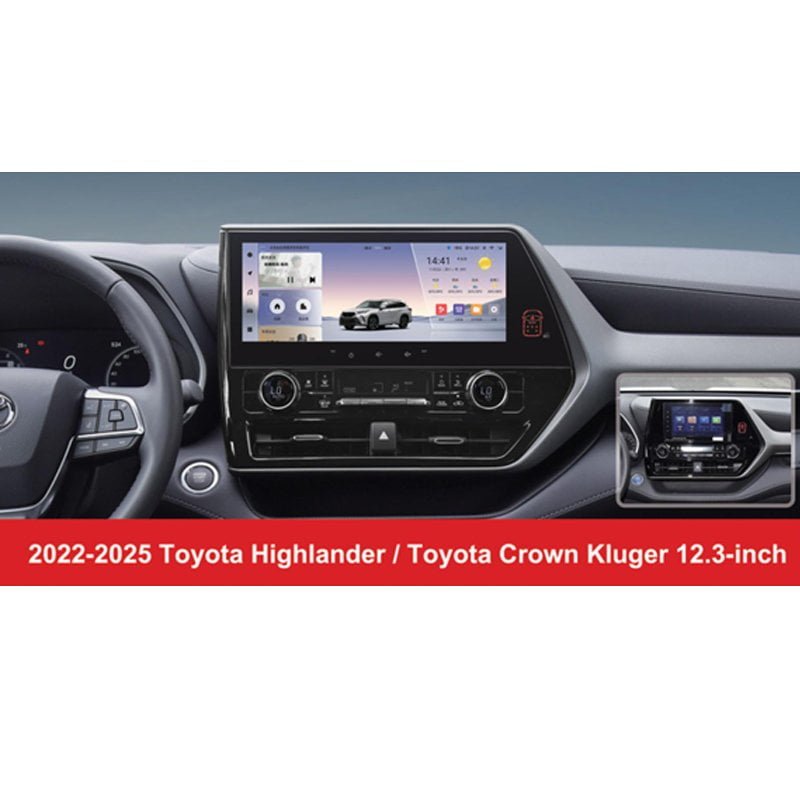 For Toyota Highlander Crown Kluger 2022‑2025 12.3″ Android Car Stereo CarPlay GPS
