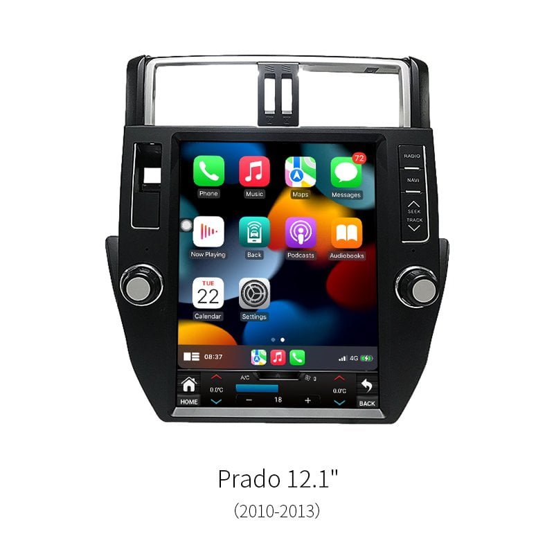 12.1″ Vertical Screen Android Car Stereo For Toyota Prado 2010‑2013 8‑Core 1920*720 GPS CarPlay Radio Multimedia Player