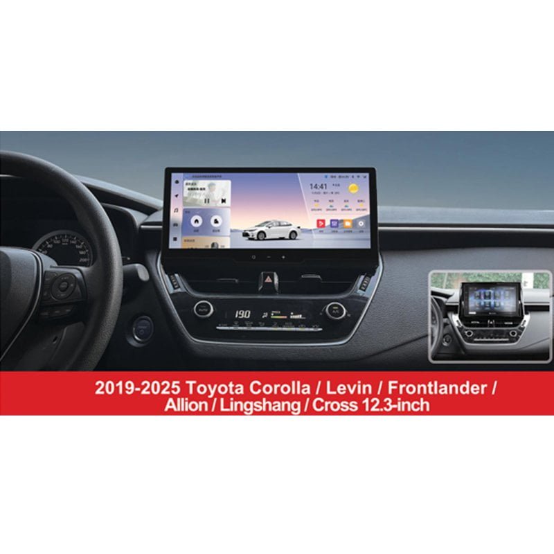 For Toyota Corolla Levin Cross 2019‑2025 12.3″ Android Car Stereo CarPlay GPS