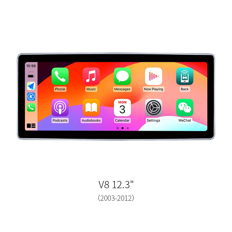 12.3‑inch Android car head unit for Range Rover V8 L322 2003‑2012. 1920*720 HD screen, 8‑core CPU, wireless CarPlay & Android Auto, plug‑and‑play stereo upgrade