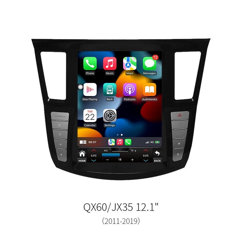 8‑Core Vertical Android Car Head Unit for Infiniti QX60 JX35 2011‑2019