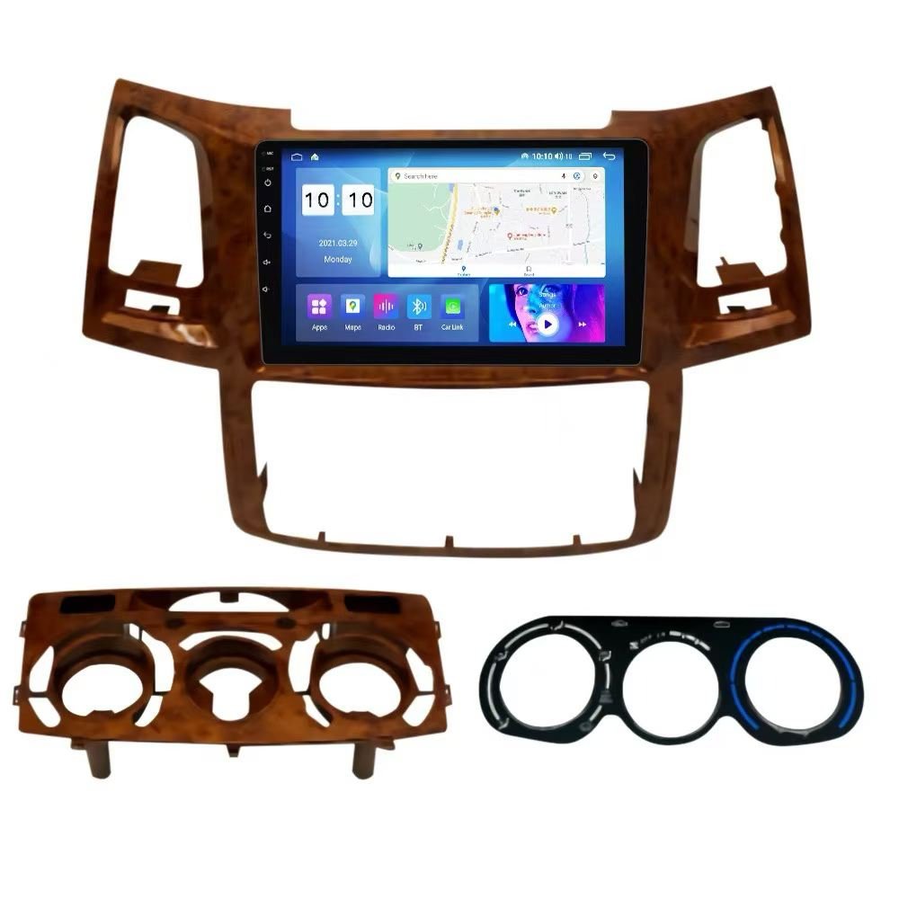 For Toyota Hilux 2005‑2014 9 Inch Wood Grain Android Car Radio GPS Navigation Head Unit
