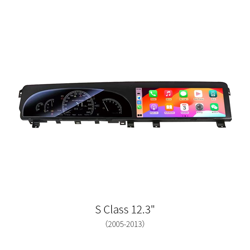 12.3″ Dual Screen Android Dashboard For Mercedes S‑Class W221 2005‑2013 Carplay Upgrade